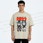 Unisex Kitty Band Printed Washed Tee