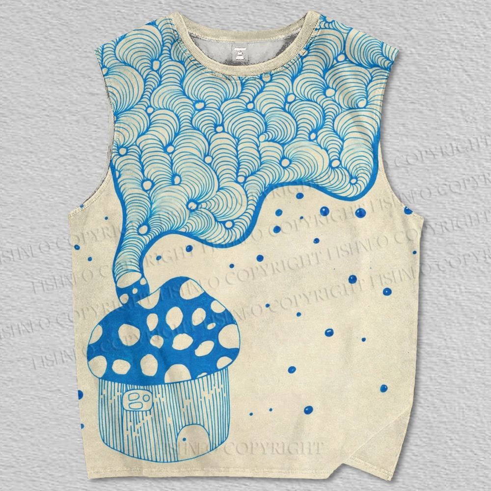Unisex vintage mushroom Printed Tank Top