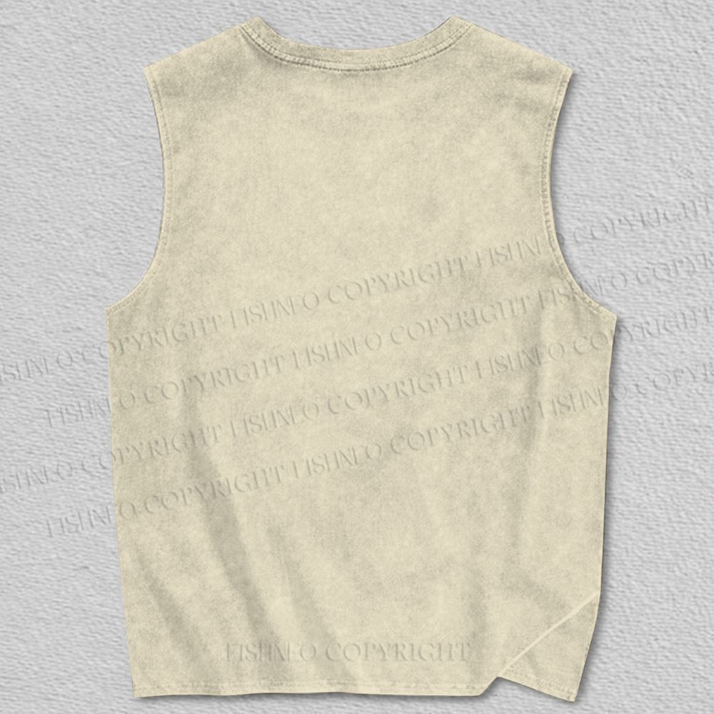 Unisex vintage mushroom Printed Tank Top