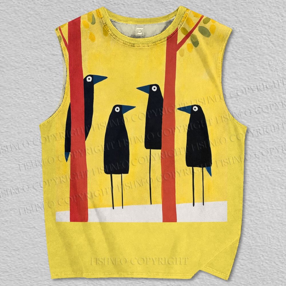 Unisex bird Printed Tank Top