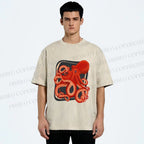 Unisex Octopus Printed Washed Tee