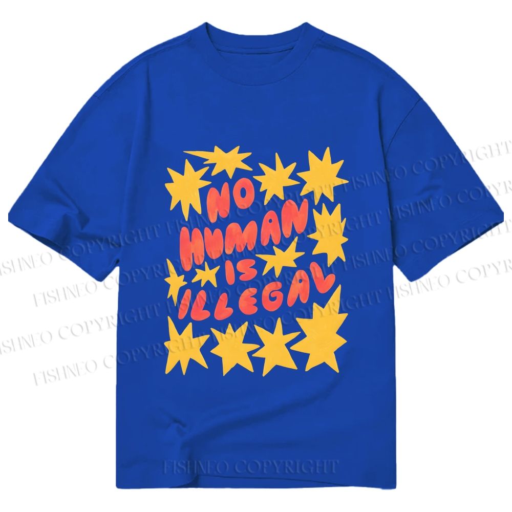 Unisex Classic Cotton Pride No Human is Illegal Printed T-shirt
