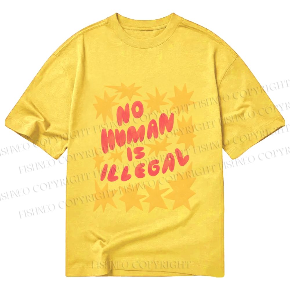 Unisex Classic Cotton Pride No Human is Illegal Printed T-shirt