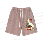 Unisex Goose Ramen Washed Shorts