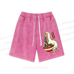 Unisex Goose Ramen Washed Shorts