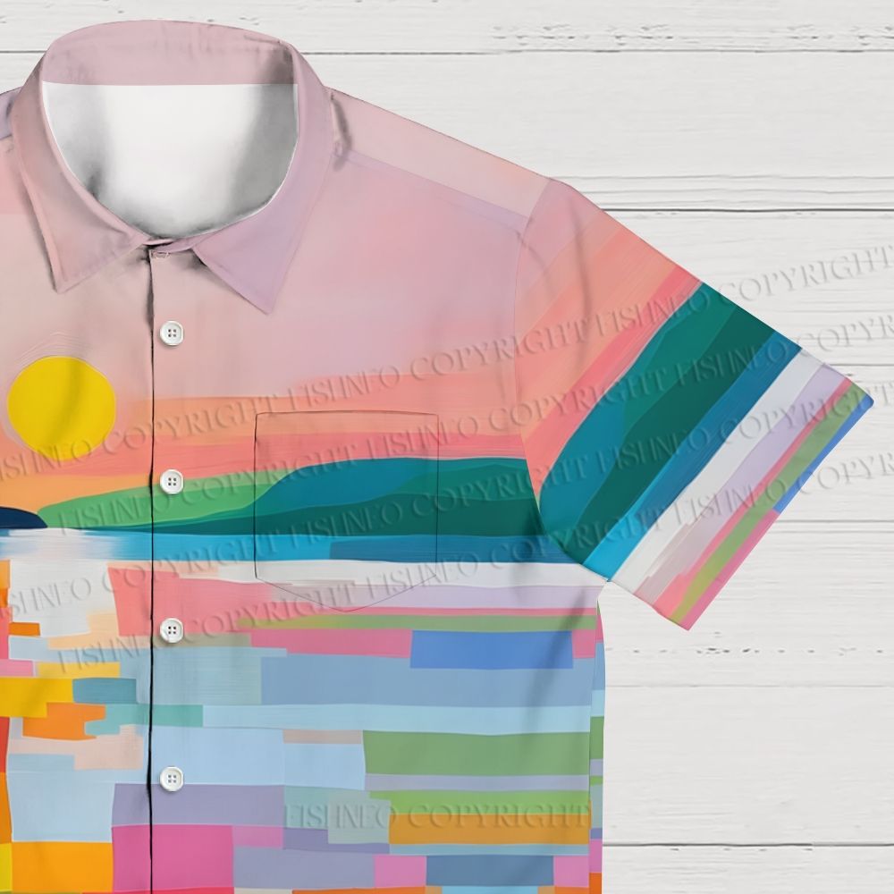 Sunset Abstract Printed Hawaiian Shirt