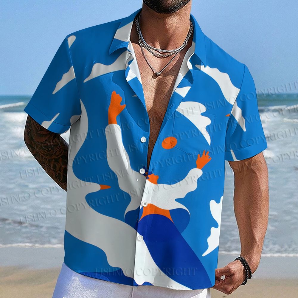 Blue Skies Printed Hawaiian Shirt