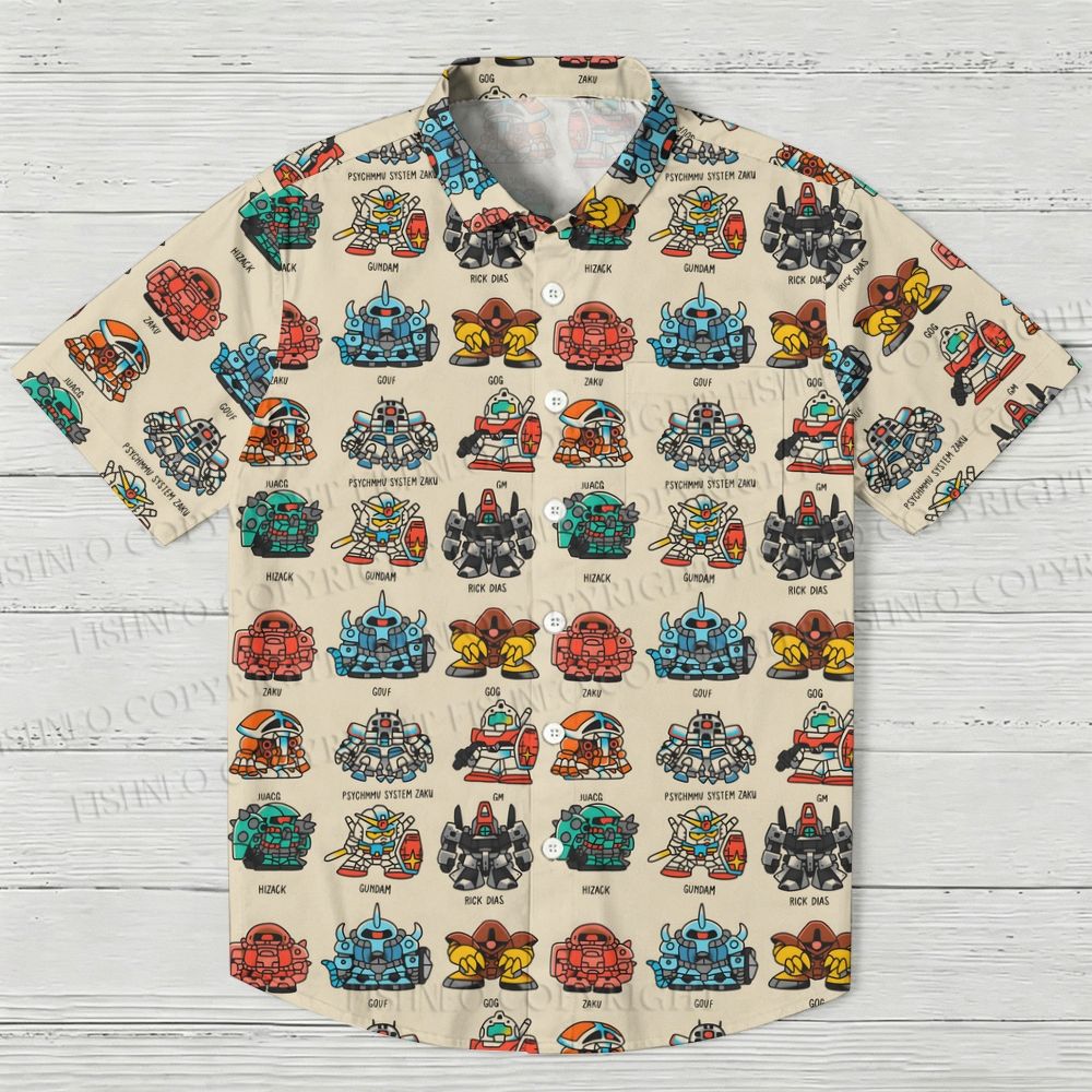 Super Deformed Gundam Hawaiian Shirt