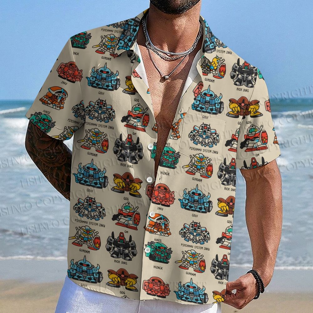 Super Deformed Gundam Hawaiian Shirt