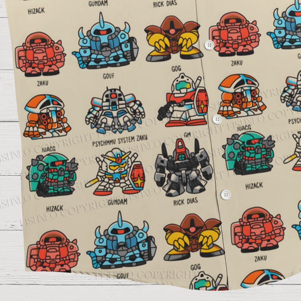 Super Deformed Gundam Hawaiian Shirt