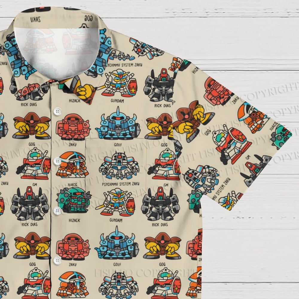 Super Deformed Gundam Hawaiian Shirt