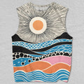 Unisex Retro Sunset Scene Printed Tank Top
