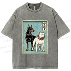 Unisex Guardian Dog Printed Washed Tee