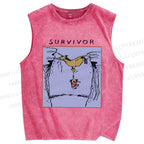 Unisex Survivor Printed Washed Tank Top