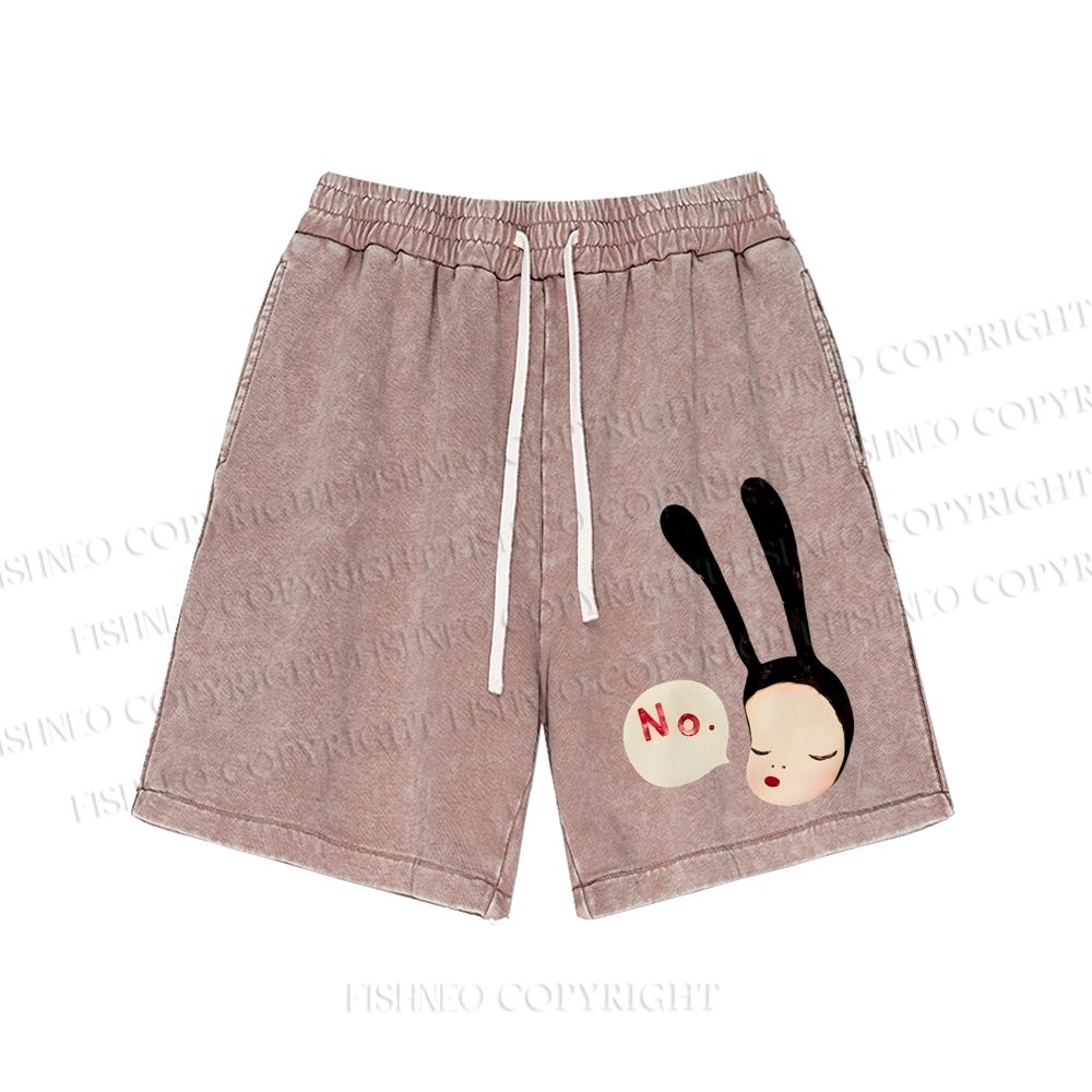 Unisex  Yoshitomo Nara Washed Shorts