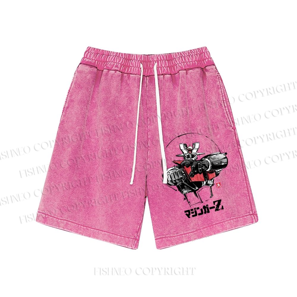 Unisex Mazinger Z Washed Shorts