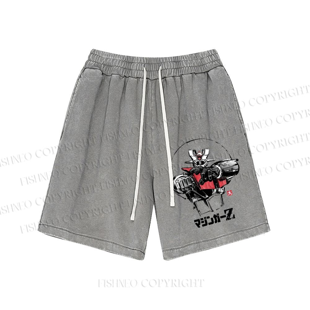 Unisex Mazinger Z Washed Shorts