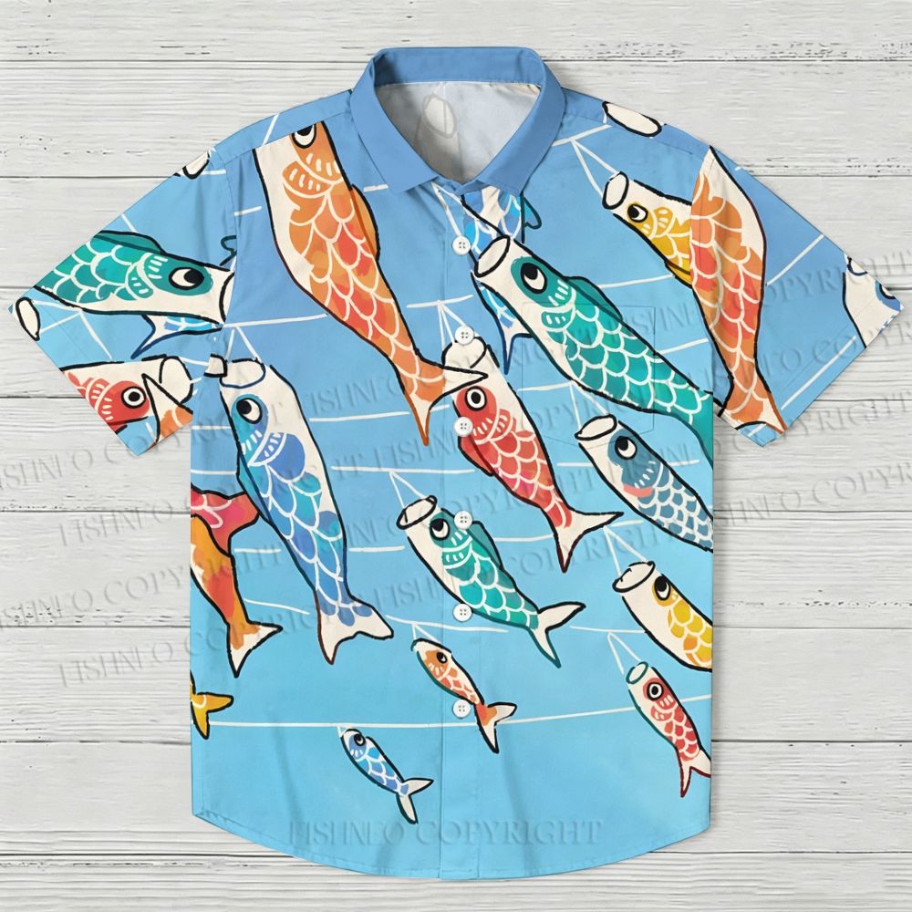 Japanese Carp Streamer Hawaiian Shirt