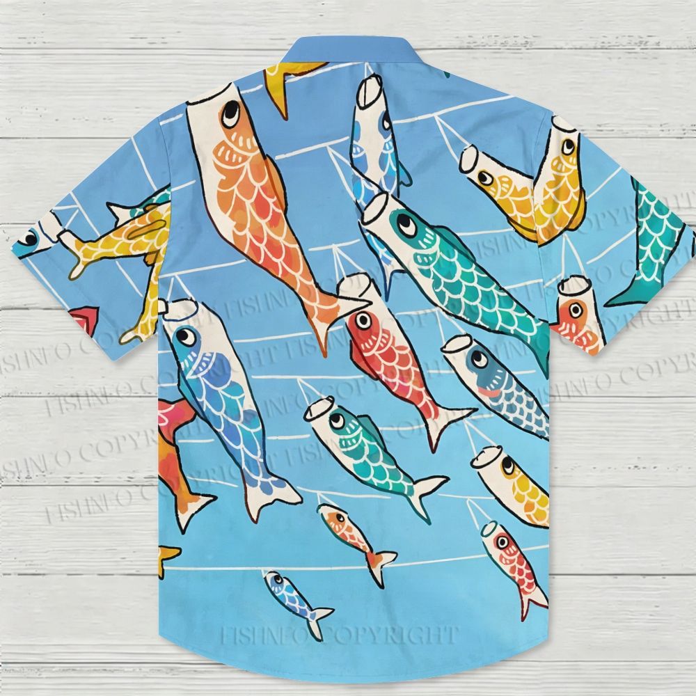 Japanese Carp Streamer Hawaiian Shirt