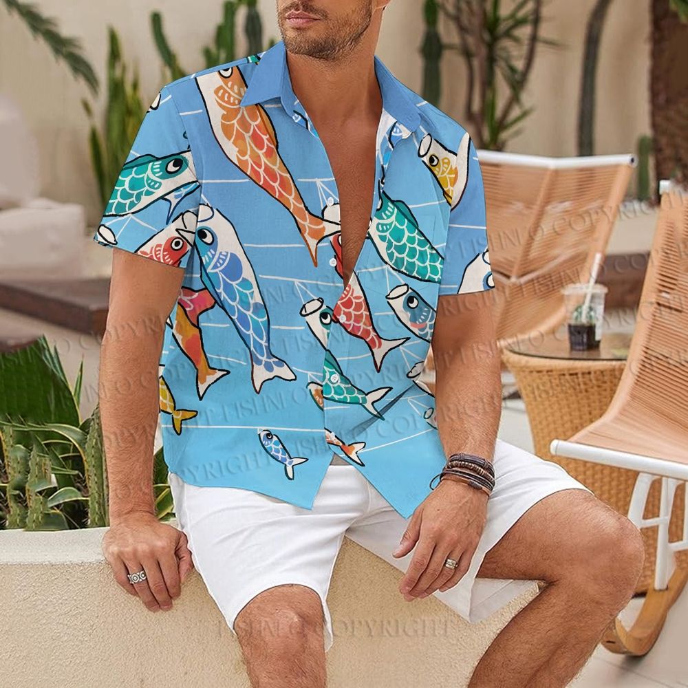 Japanese Carp Streamer Hawaiian Shirt
