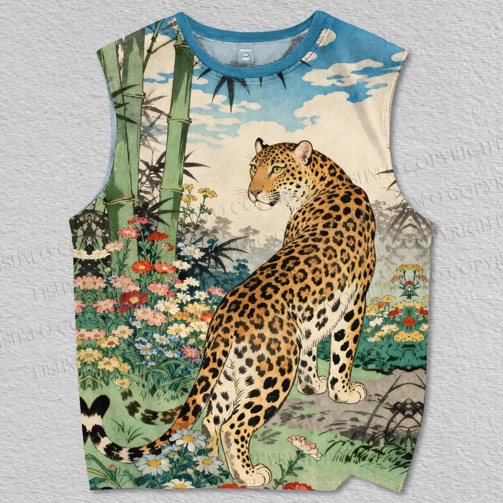 Unisex Panther in Mountain Printed Tank Top