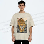 Unisex Vintage Panther Printed Washed Tee