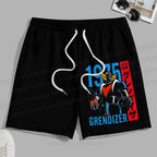 Men's Mazinger Grendizer Printed Casual Beach Plus Size Shorts