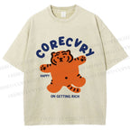 Unisex Rich Happy Tiger Printed Washed Tee