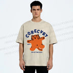 Unisex Rich Happy Tiger Printed Washed Tee