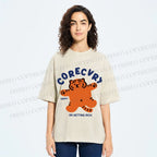 Unisex Rich Happy Tiger Printed Washed Tee