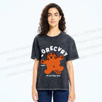 Unisex Rich Happy Tiger Printed Washed Tee