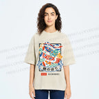 Unisex Rising Koi Banner Printed Washed Tee