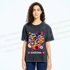 Unisex Evil Warding Daruma Printed Washed Tee