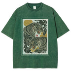 Woodcut Tiger Washed T-Shirt