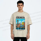 Unisex Osaka Travel Art Printed Washed Tee