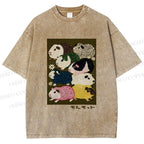 Unisex Guinea Pig Printed Washed Tee