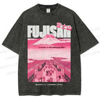 Unisex Fujisan Printed Washed Tee