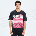 Unisex Fujisan Printed Washed Tee