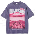 Unisex Fujisan Printed Washed Tee