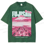 Unisex Fujisan Printed Washed Tee