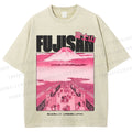Unisex Fujisan Printed Washed Tee