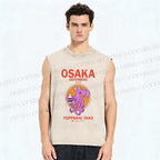 Unisex Osaka Drunken Octopus Printed Washed Tank Top
