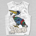 Unisex Graffiti Pelican Printed Tank Top