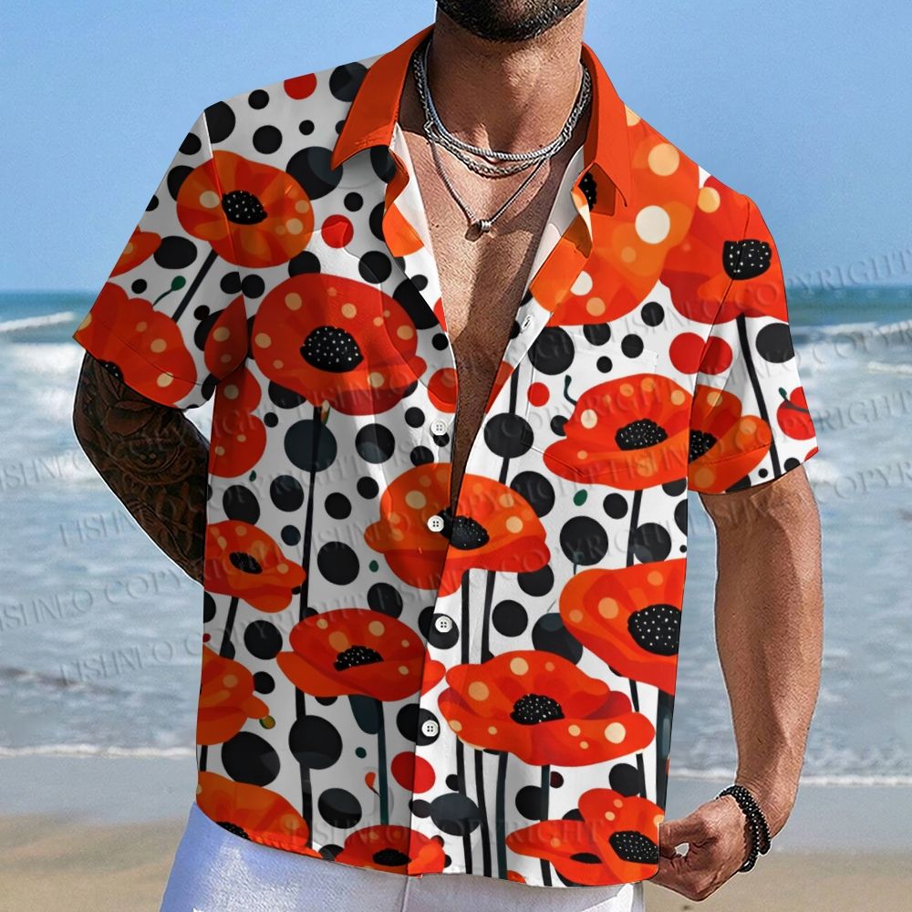 Yayoi Kusama Flower Hawaiian Shirt