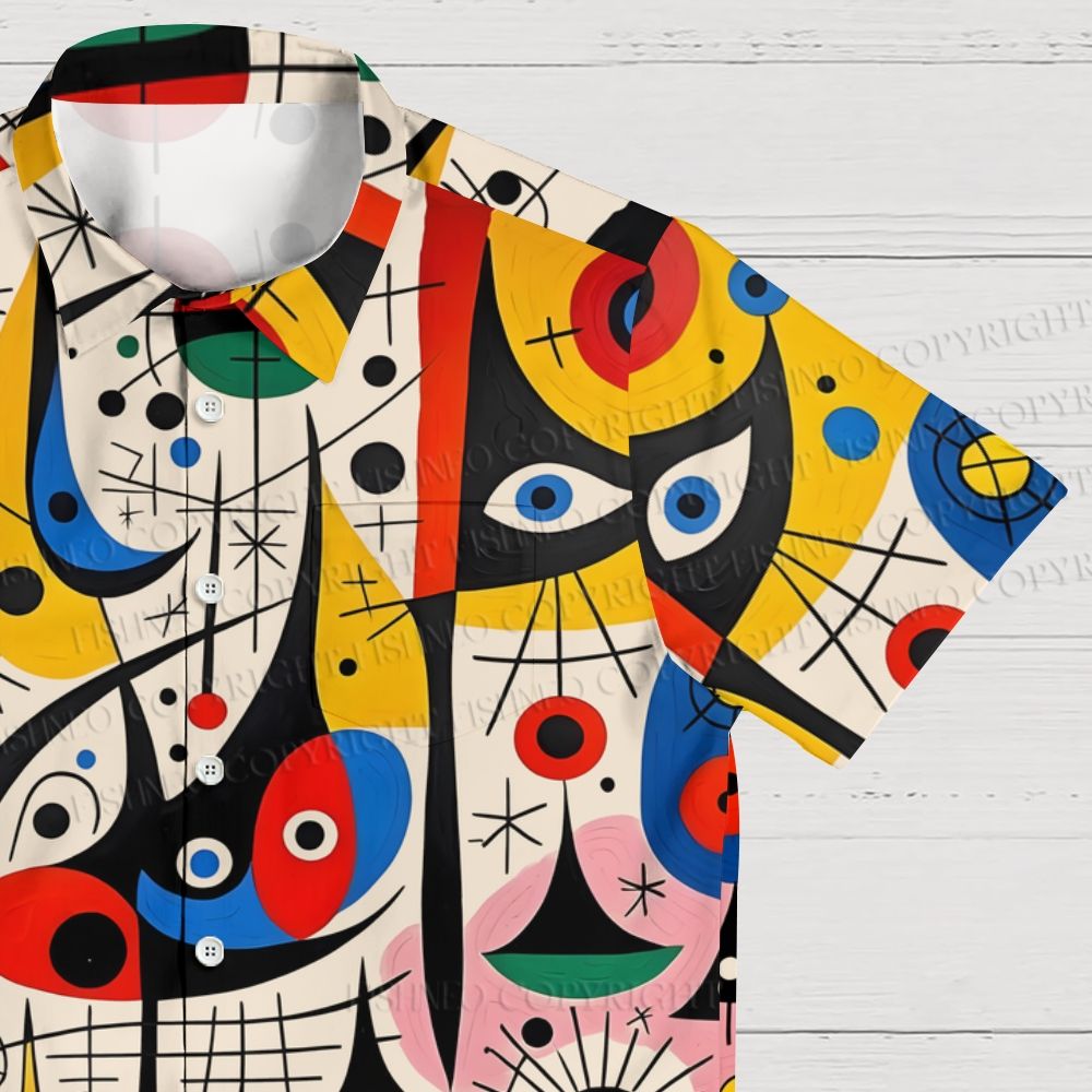 Joan Miró Style Art Printed Hawaiian Shirt