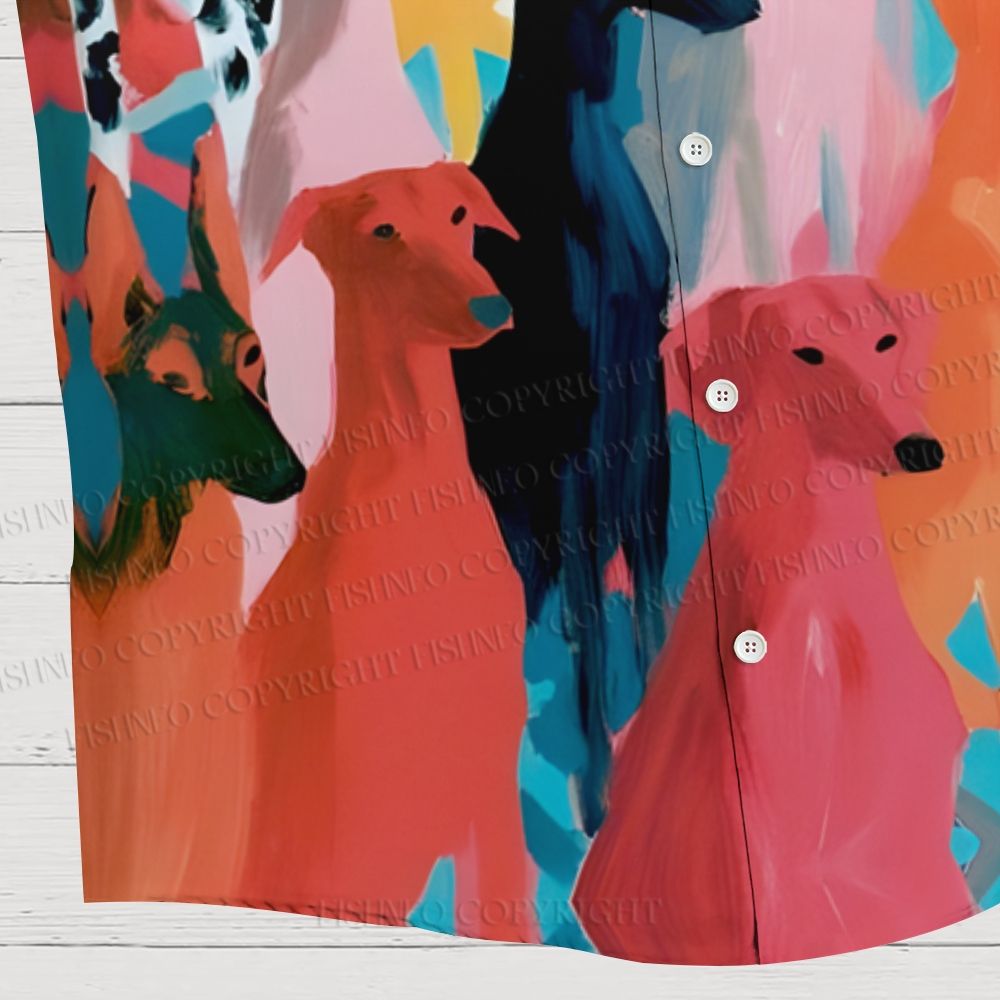 Multicolor Dogs Hawaiian Shirt