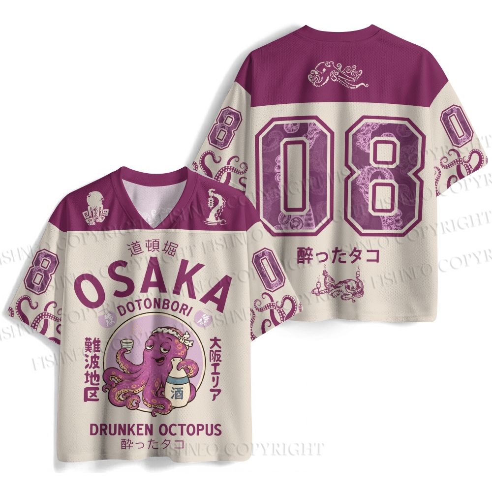 Osaka Drunken Octopus Printed Jersey Shirts
