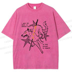 Unisex Pain Strength Dog Printed Washed Tee