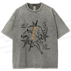 Unisex Pain Strength Dog Printed Washed Tee