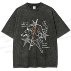 Unisex Pain Strength Dog Printed Washed Tee